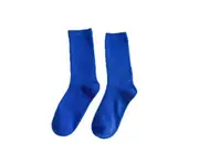 New Olid Pure Colour Formal Socks Cotton Fashion Casual Breathable Crew Socks - Blue 1 Pair