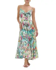 Camilla Linen Tie Front Floral Print Dress