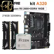A320 Kit AMD Ryzen R5 2600 Cpu DDR4 16GB 3200Mhz Memory A320M Motherboard
