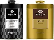 Yardley London Gold Deodorizing Talcum Powder with Gentleman Talcum Powder for Men 250g pack of 2pc