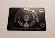Premium Fantasy League Loser Card with Contract 30 mil PVC Made in USA