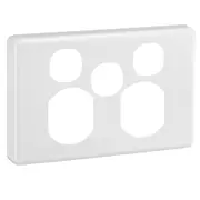 Clipsal Classic C2000 Series Cover Socket Outlet C2000 - Twin Switched - Horizontal - Extra Switch Aperture - White Electric - C2025XC-WE