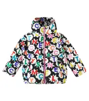 [Stella McCartney Kids] Stella McCartney Kids Logo printed puffer jacket Y 4 black