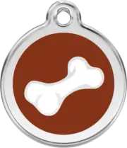 Red Dingo 2D Bone Tag Brown - Lifetime Guarantee - Cat, Dog, Pet ID Tag Engraved