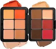 12 Colors 2 in 1 Matte Cream Blush and Concealer Palette - Long-Wearing, Smudge Proof, Natural-Looking, Blendable Face Makeup With Matte Finish (#03)