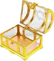 ERINGOGO Large Plastic Pirate Treasure Chest Candy Storage Container with Plating for Pirate Themed Parties Birthdays and Design for Storing