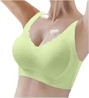 [Generic] Wireless Push Up Bra for Women Comfort Seamless Everyday Bra Soft Support Lifting Sagging Breasts Bra for Older Women