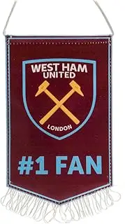 West Ham United FC No. 1 Fan Pennant (UK Size: One Size) (Claret Red/Sky Blue)