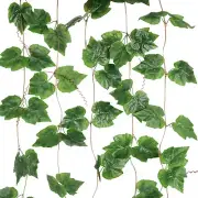 Grape Vines Artificial Hanging Greenery, Big Silk Leaves Garland - 5 Strands