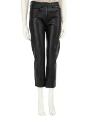 Black Vegan Leather Trousers
