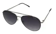 Kenneth Cole Reaction Mens Sunglass Silver Metal Aviator Smoke Lens KC1406 10B