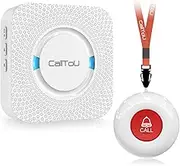 CallToU Caregiver Pager Wireless Call Button Nurse Alert System 500+ Feet for Home/Elderly/Patient/Disabled 1 Plugin Receiver 1 Waterproof Transmitter