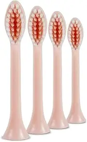Smile Therapy Advanced Sonic Electric Toothbrush Heads - Rechargeable Electric Tooth Brush Adults & Kids Teeth Whitening Dental Tools, 50 Days Battery Life 4 Brush Heads 6 Modes, 2 Minute Timer (Pink, Toothbrush Heads)