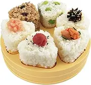 Akebono Sangyo Rice Ball Maker, Tobidase! 6 Rice Balls at Once, Yellow Plastic, 1 Count, FOOD_SCOOP