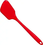 Premium Silicone Spatula Turner - Non-Stick Heat Resistant Flip Spatula for Pancakes, Eggs, Cooking, Baking, and Mixing | Mini - 11 in, Red