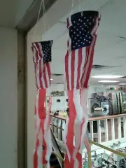 2 Small USA American Windsocks US Fourth July Patriotic Wind Sock Bag Flag Decor