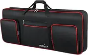 SNIGJAT 88 Key Keyboard Case Soft (Size: 53.5"x13.8"x6.8"), Padded Piano Case with Handle and Adjustable Shoulder Straps, Keyboard Gig Bag with 3 Pockets for Music Sheet Stand, Sustain Pedals, Green