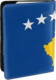 [JEJEA] Flag of Kosovo Print Travel Organizer Credit Cards Case Passport BookPassport Holder Cover Wallet forTraveling,, Black, One Size