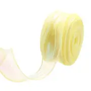 1.5 Inch 25 Yard Sheer Organza Ribbon Shimmer Chiffon Tulle Ribbons Lemon Yellow