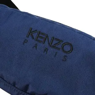 KENZO 5SF305 品牌電繡虎頭帆布斜背胸口/腰包.深藍