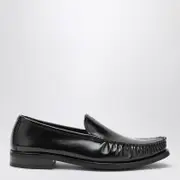 [Prada] Black brushed leather loafers 9,5 UK Black