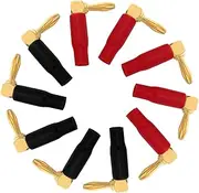 HOMSFOU 10pcs Right Angle Banana Plugs for Speaker Wire Audio Banana Plugs Connector High Stability Plated