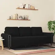 3-Seater Sofa Black 180 cm Velvet Home Sofa