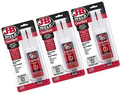J-B Weld 50112 ClearWeld Quick-Setting Epoxy Syringe - Dries Clear - 25 ml (3...