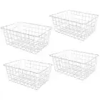 4 Pack Deep Freezer Organizer Bins Stackable Wire Basket Organizing Metal Wire