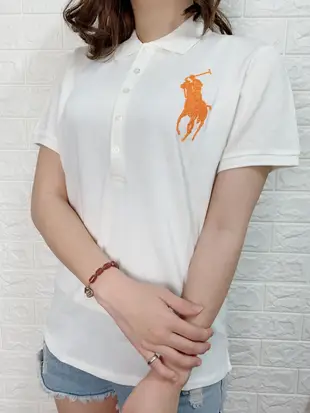 Look 鹿客 POLO Ralph Lauren 女款  限量款大馬串珠系列長袖POLO衫-白05256-000