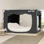 YAVIL Bed Tent Canopy Queen Size for Adult and Kids Portable Dream Tent Indoor Sleeping Tents 98% Blackout,Breathable Privacy Space on Bed with Three Doors (Mattress Not Included)