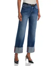 L'Agence Leighton High Rise Cuff Stovep Jeans in Brentwood