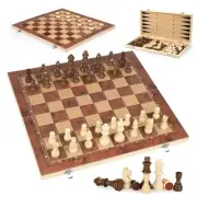 Chess Checkers Backgammon 3-in-1 Board Games Sets, Wooden Chess Set for Adults