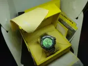 NEW INVICTA CHRONOGRAPH S1 RALLY QTZ WATCH - BLACK CASE GREEN FACE SILICONE BAND