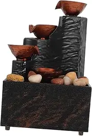 MOTHNUR Natural Pebble Tabletop Waterfall Led Decorative Fountain Feng Shui Ornament Office Decor Home Decor