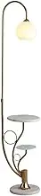 Indoor Floor Lamps Floor lamp Modern Arc Floor Lamp with Tray, Standing Light for Living Room with Glass Shade and Marble Base Standing Lamp
