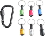 6Pcs 1/4inch Hexagon Shank Aluminum Screwdriver Bit Holder Quick Changing Extension Rod Keychains Drill Screw Adapter