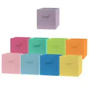 11-Inch Cube Storage Bins, 9-Pack, Foldable Fabric Organizer Boxes (Multi-Color