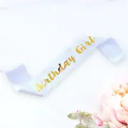 White 'Birthday Girl' Party Sash