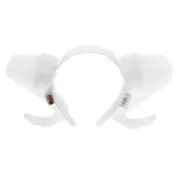 White LED Light Ram Horn Headband for Cosplay and Party Events