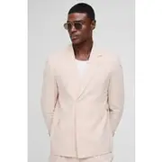 Mens Natural Straight Fit Linen Blend Blazer