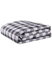 Unikome Lightweight Plaid Down And Feather Fiber Throw Reversible Blanket