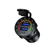 12V Quick Dual USB Car Fast with LED Voltmeter