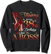 [X.Style] Womens Chapter 38 Fabulous Since 1985 38th Birthday Queen Sweatshirt ds2307 Sweater (2XL) Black