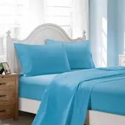 Super Soft 4-Piece Queen Size Sheet Set - Light Blue