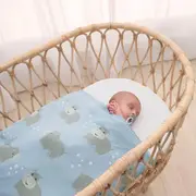 Living Textiles - Baby Blanket - 100% Cotton Whimsical Hippo