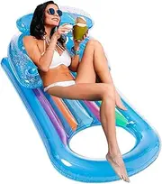 Inflatable Pool Floats - Inflating Lounger for Water - Portable Comfortable Inflatable Floats Lounger for Camping, Backyard, Vacation Beach
