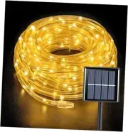 Solar Rope Lights Outdoor Waterproof LED, 66ft 200 LED Rope Lights Warm White