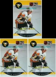 3x PRO SET 1990 KEVIN STEVENS NHL RC PITTSBURGH PENGUINS MINT ROOKIE #240 LOT