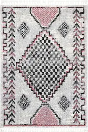 Mario Tocapus Geometric In Grey & Pink Rug